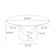Charger l'image dans la galerie, 59" Modern Round Sintered Stone Dining Table for 6