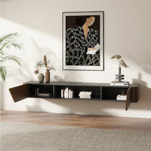 Load image into Gallery viewer, Mid-Century Vintage Floating TV Stand with Built-in 2 Doors and Open Storage Cabinet - Suitable for Living Room