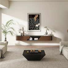 Load image into Gallery viewer, Mid-Century Vintage Floating TV Stand with Built-in 2 Doors and Open Storage Cabinet - Suitable for Living Room