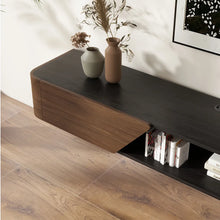 Load image into Gallery viewer, Mid-Century Vintage Floating TV Stand with Built-in 2 Doors and Open Storage Cabinet - Suitable for Living Room