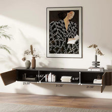Load image into Gallery viewer, Mid-Century Vintage Floating TV Stand with Built-in 2 Doors and Open Storage Cabinet - Suitable for Living Room