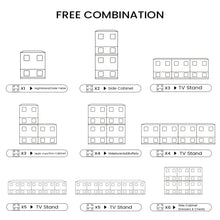 Load image into Gallery viewer, Modern Vintage Modular Cabinet TV Stand - Suitable for Living Room, Bedroom, and Study