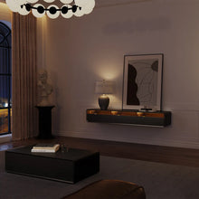 Load image into Gallery viewer, Modern Minimalist Black Floating TV Stand Entertainment Center with Three Drawers - Suitable for Living Room