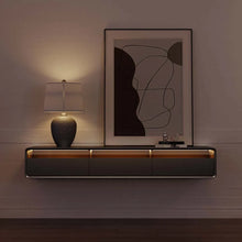 Load image into Gallery viewer, Modern Minimalist Black Floating TV Stand Entertainment Center with Three Drawers - Suitable for Living Room