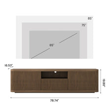 Load image into Gallery viewer, Mid-Century Modern TV Stand with 2 Doors and Open DVD Storage - Suitable for Living Room