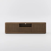 Load image into Gallery viewer, Mid-Century Modern TV Stand with 2 Doors and Open DVD Storage - Suitable for Living Room