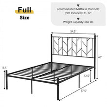 Load image into Gallery viewer, Black Tree Branch-Shaped Headboard Metal Platform Bed Frame