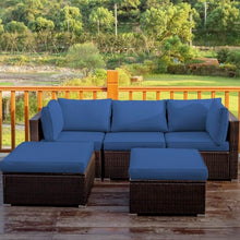 Load image into Gallery viewer, Costway Affordable Sectional Couches 5-Piece Set with Ottoman Table - Suitable for Patio, Garden, and Backyard