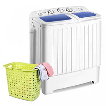 Charger l'image dans la galerie, 20 lb Capacity White Compact Dual-Tub Washing Machine for Home Use