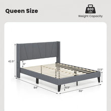 Load image into Gallery viewer, Modern Minimalist Platform Bed with Headboard Storage Pockets