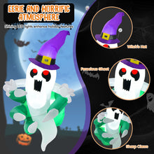 Load image into Gallery viewer, Halloween Inflatable Ghost with Witch Hat - Suitable for Halloween Themed Party Decorations