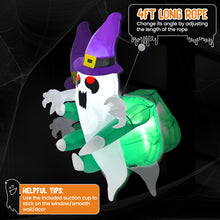Load image into Gallery viewer, Halloween Inflatable Ghost with Witch Hat - Suitable for Halloween Themed Party Decorations