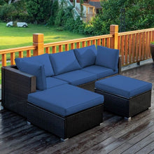 Load image into Gallery viewer, Costway Affordable Sectional Couches 5-Piece Set with Ottoman Table - Suitable for Patio, Garden, and Backyard