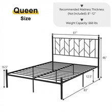 Load image into Gallery viewer, Black Tree Branch-Shaped Headboard Metal Platform Bed Frame