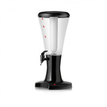 Load image into Gallery viewer, Black Portable 3L Beer Tower Dispenser with LED Lights - Ideal for Kitchen and Holiday Parties