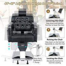 Load image into Gallery viewer, Adjustable Barber Chair Heavy-Duty Hydraulic Pump Salon Chair 360° Rotation