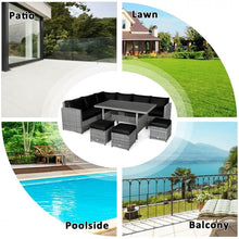 Load image into Gallery viewer, 7-Piece Modern Outdoor Wicker Sofa Set with Coffee Table