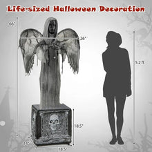 Load image into Gallery viewer, 5.5ft Halloween Animatronic Decoration with Light Up Eyes and Shaking Wings