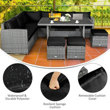 Load image into Gallery viewer, 7-Piece Modern Outdoor Wicker Sofa Set with Coffee Table