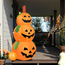 Load image into Gallery viewer, Halloween Inflatable Pumpkin 3-Piece Set with Built-in LED Lights and Waterproof Fan - Suitable for Halloween Decorations, Haunted Houses, and Parties
