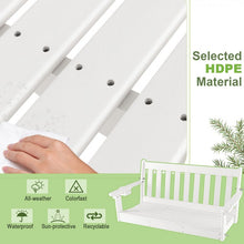 Load image into Gallery viewer, Patio Garden White 2-Person Rocking Chair Porch Swing with Cup Holders