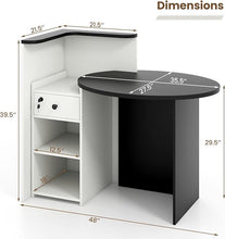Load image into Gallery viewer, Multifunctional Black and White Reception Desk with Adjustable Shelves, Drawers, and Locking Capabilities