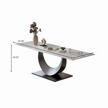 Load image into Gallery viewer, Modern Minimalist Dining Table with Crescent Base - Seats Up to 8 People, Suitable for Restaurant