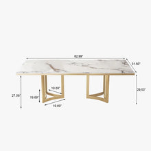 Load image into Gallery viewer, Modern Minimalist Dining Table with Artificial Marble Top - Luxurious and Elegant