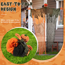 Load image into Gallery viewer, Halloween Hanging Pumpkin Ghost with Glowing Red Eyes and Bendable Arms - Suitable for Haunted Houses and Halloween Decorations