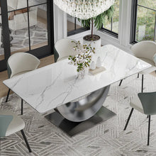 Load image into Gallery viewer, Modern Minimalist Dining Table with Crescent Base - Seats Up to 8 People, Suitable for Restaurant
