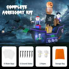 Load image into Gallery viewer, Halloween Inflatable Pirate Ship with Built-in LED Lights and Blower - Suitable for Halloween Decorations
