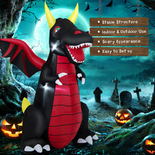 Load image into Gallery viewer, Halloween Inflatable Fire Dragon with LED Lights - Suitable for Halloween Decorations and Scary Parties