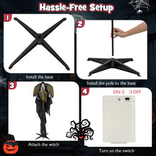 Load image into Gallery viewer, Halloween Electronic Animated Standing Witch with Pre-recorded Phrases and Wings - Suitable for Halloween Decorations