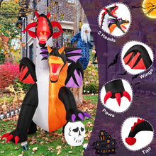 Load image into Gallery viewer, Halloween Inflatable Two-Headed Dragon with LED Lights and Flashing Effects - Suitable for Halloween Decorations and Parties