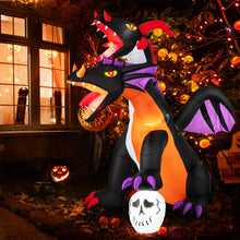 Load image into Gallery viewer, Halloween Inflatable Two-Headed Dragon with LED Lights and Flashing Effects - Suitable for Halloween Decorations and Parties