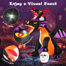 Load image into Gallery viewer, Halloween Inflatable Two-Headed Dragon with LED Lights and Flashing Effects - Suitable for Halloween Decorations and Parties
