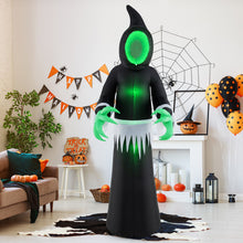 Load image into Gallery viewer, Halloween Inflatable Ghost with Built-in Green LED Lights - Suitable for Halloween Decorations and Scary Parties