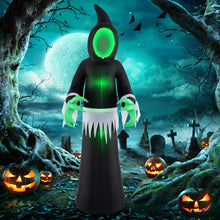 Load image into Gallery viewer, Halloween Inflatable Ghost with Built-in Green LED Lights - Suitable for Halloween Decorations and Scary Parties