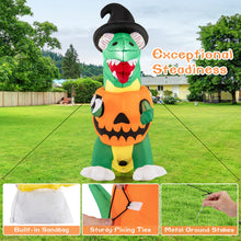 Load image into Gallery viewer, Halloween Inflatable Pumpkin Dinosaur with Built-in Blower and LED Lights - Suitable for Halloween Decorations