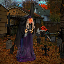 Load image into Gallery viewer, Halloween Giant Electronic Witch with Built-in LED Lights - Suitable for Pranks and Halloween Decorations