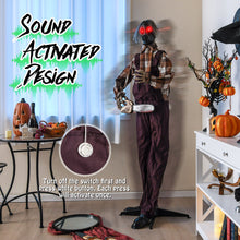 Load image into Gallery viewer, Halloween Electronic Animated Shaking Ghost with Chainsaw and Built-in Scary Sound Effects - Suitable for Haunted Houses and Parties