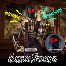 Load image into Gallery viewer, Halloween Electronic Animated Shaking Ghost with Chainsaw and Built-in Scary Sound Effects - Suitable for Haunted Houses and Parties