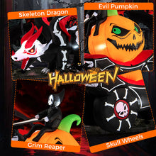 Load image into Gallery viewer, Halloween Inflatable Dead Man's Car with Pumpkin Skull LED Lights - Suitable for Halloween Party Decorations