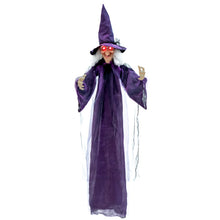 Load image into Gallery viewer, Halloween Hanging Witch with Pre-recorded Phrases - Suitable for Halloween Decorations and Haunted Houses