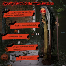 Load image into Gallery viewer, Halloween Electronic Life-Size Witch with Built-in Sensor and Scary Phrases - Suitable for Halloween Decorations and Haunted Houses