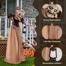 Load image into Gallery viewer, Halloween Electronic Animated Old Lady with LED Red Eyes and Sound Activation - Suitable for Haunted Houses and Halloween Decorations
