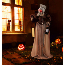 Load image into Gallery viewer, Halloween Electronic Animated Old Lady with LED Red Eyes and Sound Activation - Suitable for Haunted Houses and Halloween Decorations