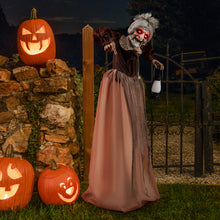 Load image into Gallery viewer, Halloween Electronic Animated Old Lady with LED Red Eyes and Sound Activation - Suitable for Haunted Houses and Halloween Decorations