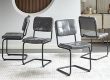 Load image into Gallery viewer, Set of 4, PU Leisure Chairs Living Room Chair with Metal Legs