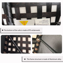 Load image into Gallery viewer, Outdoor Modular Sofa, with Aluminum Structure, Support Cushion and Back Cushion Cover-Removable, Fade-resistant, Waterproof Sofa Cover Included,Light Brown(The rate : Based on a single piece )